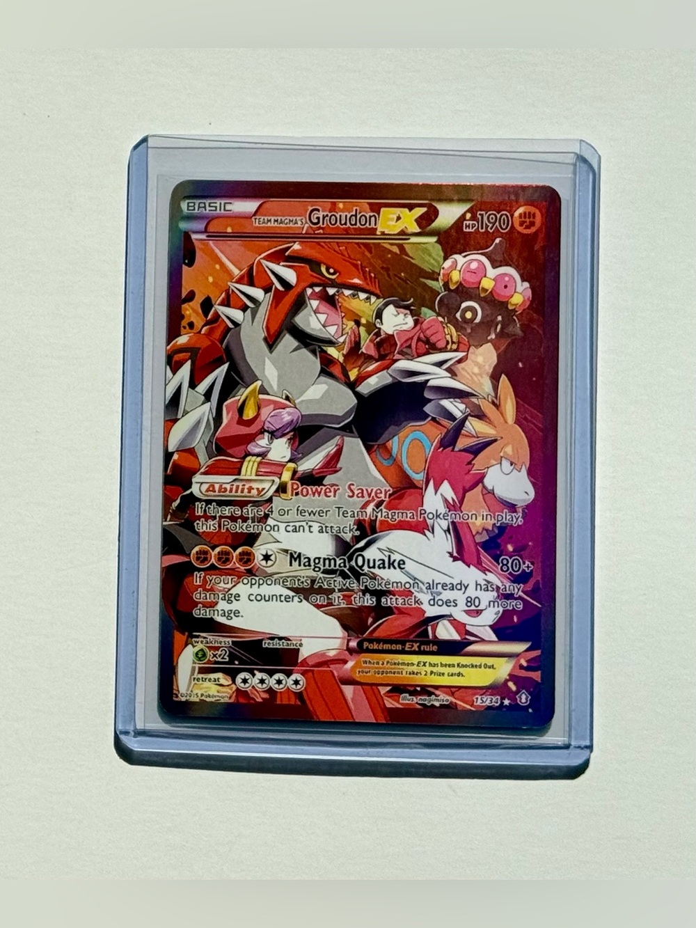 Pokémon Team Magma's Groudon EX Holo Rare Card 15/34 Double Crisis Fan Art DIY